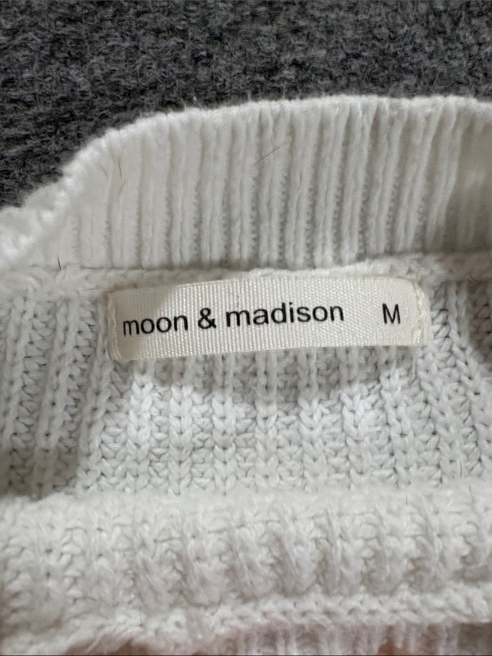moon & madison Cream Knit 'Sunday' Script Sweater - Picture 2 of 2